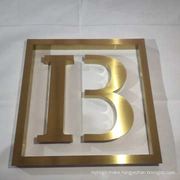 Stainless Steel Metal Logo Signs Custom Letter Brass Logo Store Front Metal Logo